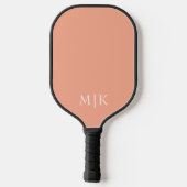 Perzik en wit | Modern monogram Pickleball Paddle (Achterkant)