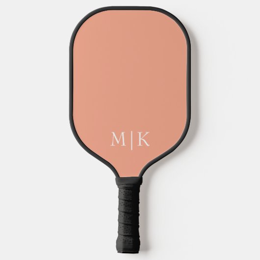 Perzik en wit | Modern monogram Pickleball Paddle (Achterkant)