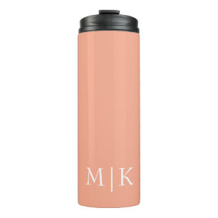 Perzik en wit   Modern monogram Thermosbeker