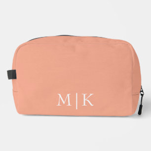 Perzik en wit   Modern monogram Toilettasje