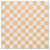 Perzik en wit schaakbord stof (Swatch)