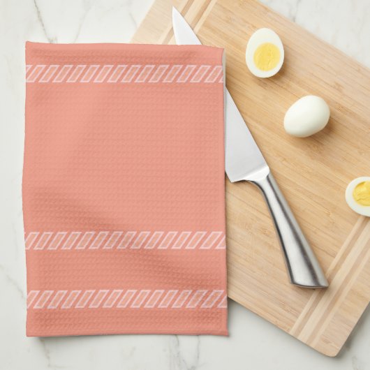 Perzik en Wit  Theedoek (Quarter Fold)