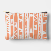 Perzik en wit tribal print patroon