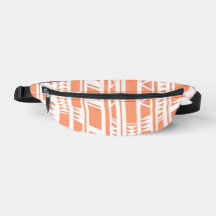 Perzik en wit tribal print patroon
