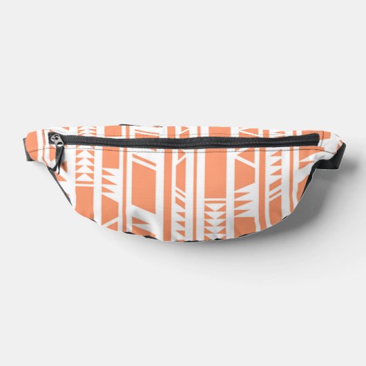 Perzik en wit tribal print patroon heuptasje (Liggend)