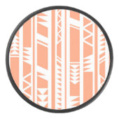 Perzik en wit tribal print patroon hockey puck (Voorkant)