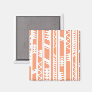 Perzik en wit tribal print patroon magneet