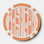 Perzik en wit tribal print patroon poker chips (Achterkant)