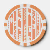 Perzik en wit tribal print patroon poker chips (Voorkant)