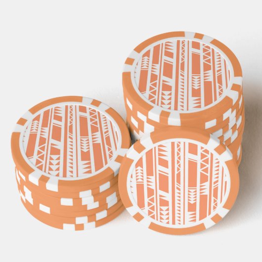 Perzik en wit tribal print patroon poker chips (Opstapeling)