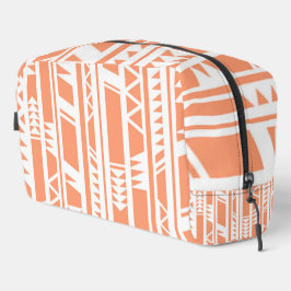 Perzik en wit tribal print patroon toilettasje