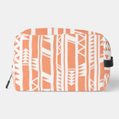 Perzik en wit tribal print patroon toilettasje (Achterkant)