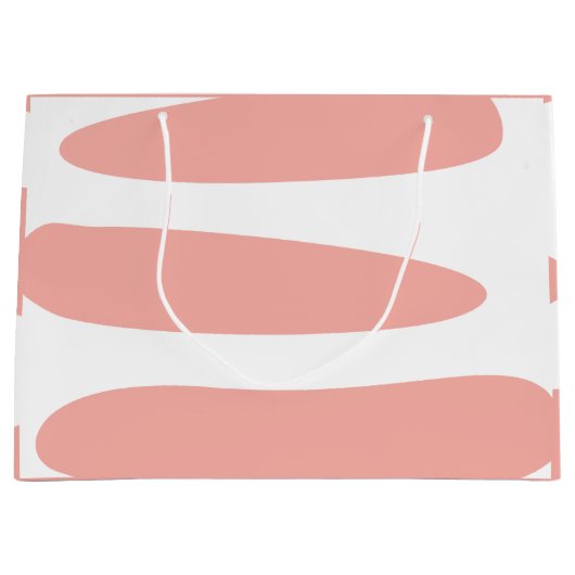Perzik en Witte Abstracte Groot Cadeauzakje (Voorkant)