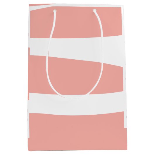 Perzik en witte Abstracte Medium Cadeauzakje (Voorkant)