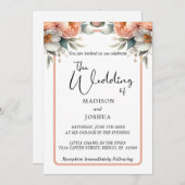 Perzik en witte bloemen kaart (Voorkant / Achterkant)