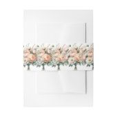 Perzik en witte bloemen uitnodigingen wikkel (Voorkant Voorbeeld)