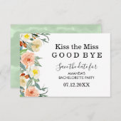 Perzik en witte bloemenbachelorette Bewaar de datu Save The Date (Voorkant / Achterkant)