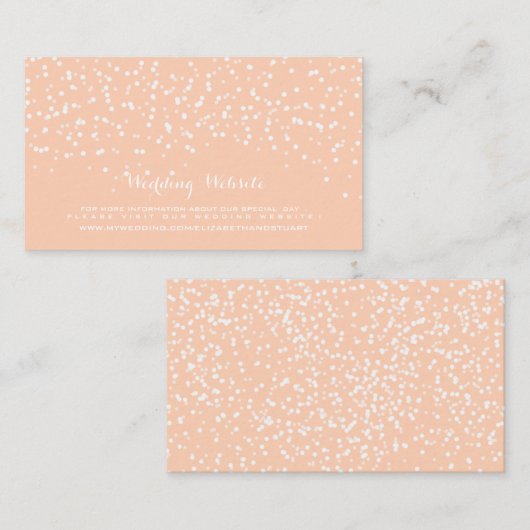 Perzik en witte bruiloft Confetti Informatiekaartje (Voorkant / Achterkant)
