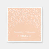 Perzik en witte bruiloft Confetti Servet (Voorkant)