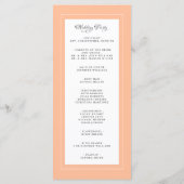 Perzik en witte bruiloft service ceremonie Elegant Programmakaart (Achterkant)