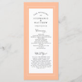 Perzik en witte bruiloft service ceremonie Elegant Programmakaart (Voorkant)