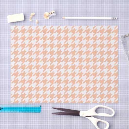 Perzik en witte houndstooth tissuepapier (Craft)
