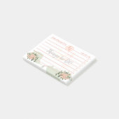 Perzik en witte rozen Dingen om Post-it Nota's te Post-it® Notes (Schuin)