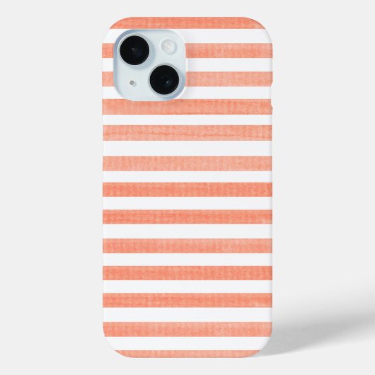 Perzik en witte streep Case-Mate iPhone case (Achterkant)