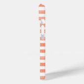 Perzik en Witte Streep Monogrammed Case-Mate iPhone Case (Achterkant / Links)