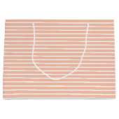 Perzik en witte strepen groot cadeauzakje (Voorkant)