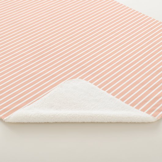 Perzik en witte strepen sherpa deken (3/4)