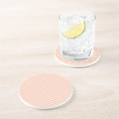 Perzik en Witte Strepen Zandsteen Onderzetter (Zijkant)