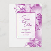 Perzik en Witte Trouwkaart Postkaart Aankondigingskaart (Voorkant)