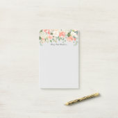 Perzik en witte Waterverf Bloemen Post-it® Notes (Op bureau)