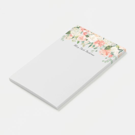 Perzik en witte Waterverf Bloemen Post-it® Notes (Schuin)