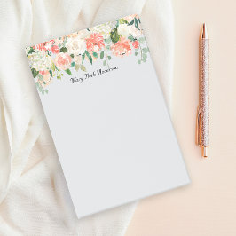 Perzik en witte Waterverf Bloemen Post-it® Notes