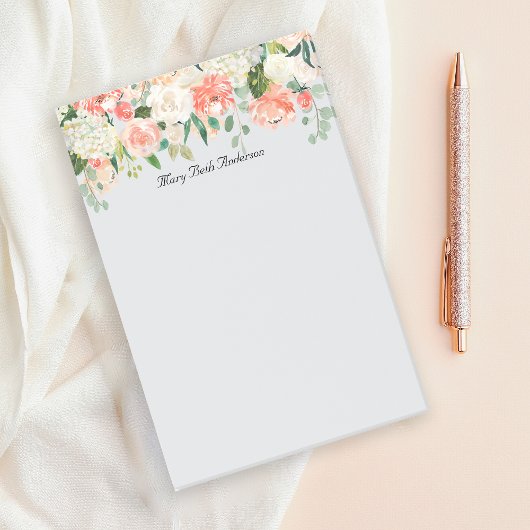 Perzik en witte Waterverf Bloemen Post-it® Notes