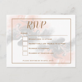 Perzik en zacht grijs marmer/Gouden typografie RSV Briefkaart
