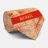 Perzik en Zand Bloemen Stropdas (Opgerold)