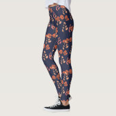 Perzik en zeemacht Modern Floral Pattern Leggings (Links)