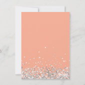 Perzik en Zilveren Feest Dankjewel Kaart (Achterkant)