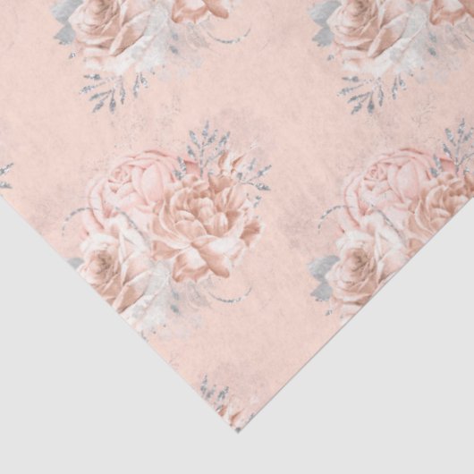 Perzik en Zilveren Reeksontwerp 15 Tissuepapier (Detail)