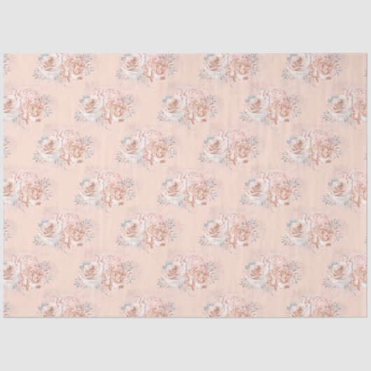 Perzik en Zilveren Reeksontwerp 15 Tissuepapier (Voorkant)