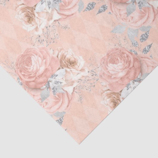 Perzik en Zilveren Reeksontwerp 17 Tissuepapier (Detail)