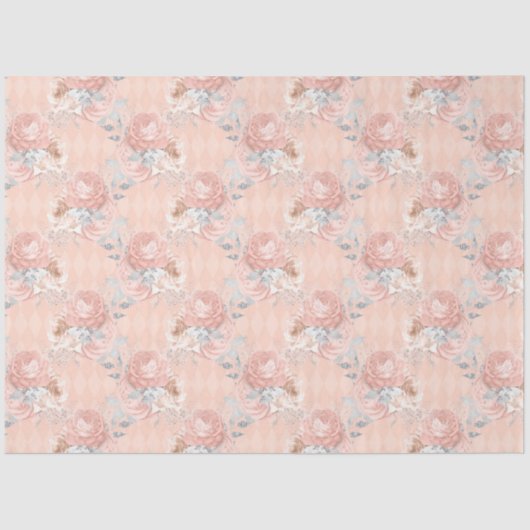 Perzik en Zilveren Reeksontwerp 17 Tissuepapier (Voorkant)