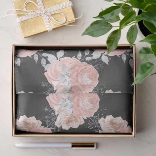 Perzik en Zilveren Reeksontwerp 5 Tissuepapier (Geschenk)