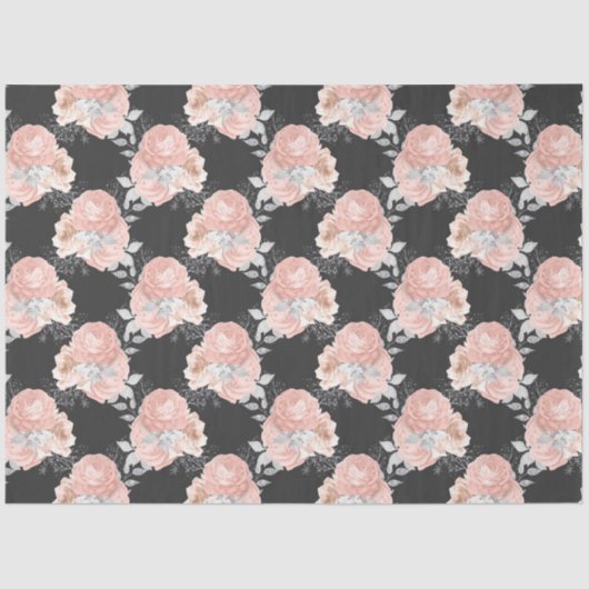 Perzik en Zilveren Reeksontwerp 5 Tissuepapier (Voorkant)