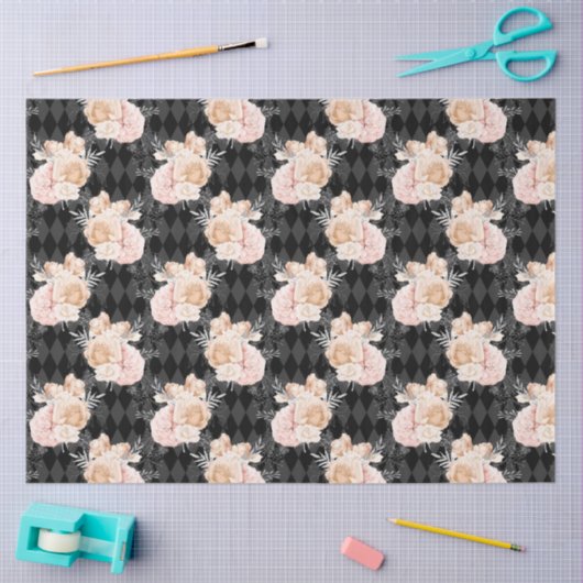 Perzik en Zilveren Reeksontwerp 7 Tissuepapier (Craft)