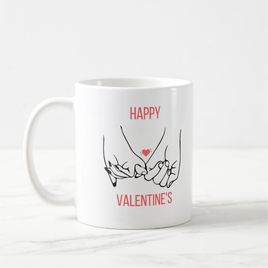 Perzik en Zwart Esthetisch Gelukkig Valentijns Koffiemok (Links)