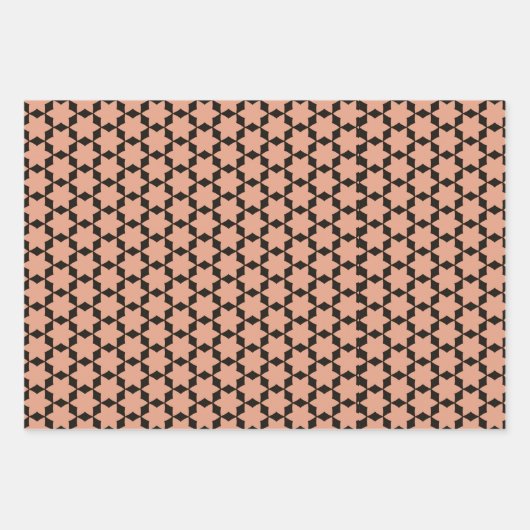 Perzik en zwart Papierpak 5 Inpakpapier Vel (Voorkant 3)